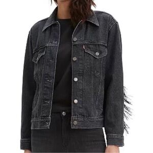 Levi's Black Denim Fringe Jacket